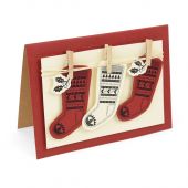 Sizzix Framelits Die Set 2PK w/Stamps - Fairisle Stocking